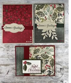 Handcrafted Christmas Cards, Boughs Of Holly, Poinsettia Cards, Handmade Christmas Cards, Simple Christmas Cards, Homemade Christmas Cards, Stampin Up Christmas Cards, Christmas Card Crafts