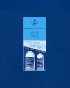 a blue book cover with an image of a bridge