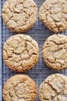 freshly baked cookies cooling on a wire rack