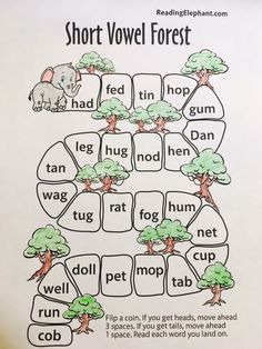 the short voel forest worksheet is shown with words and pictures on it