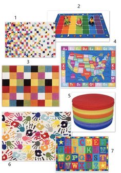 colorful play mats and placemats for kids