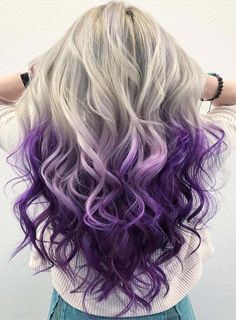 Purple Hair Color Ombre, Purple Ombre Hair, Vibrant Personality, Cute Hair Colors, Pretty Hair Color, Purple Ombre