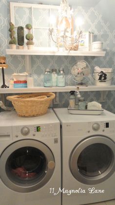 a washer and dryer sitting next to each other