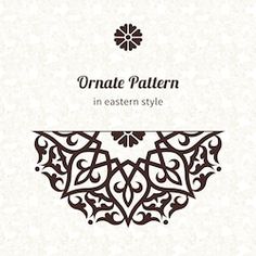 an orname pattern in eastern style on a white background with black and brown designs