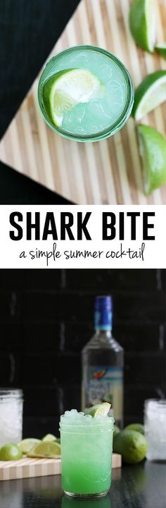 the shark bite is a simple summer cocktail that's ready to be served at any party