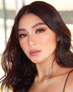 Neutral Glam Makeup Asian, Nadine Lustre Make Up Look, Asian Eyes Wedding Makeup, Glam Makeup Filipino, Soft Glam Korean Makeup Look, Jelly Eugenio Makeup, Makeup Looks Asian Glam, Prom Makeup Asian Eyes, Bridal Makeup Asian Eyes