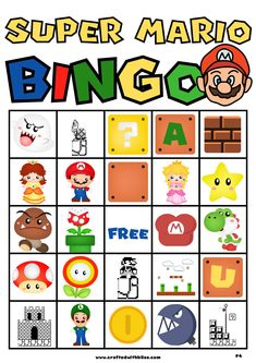 the super mario bingo game for kids