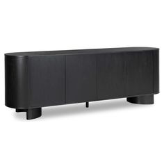 the sideboard is made from black wood