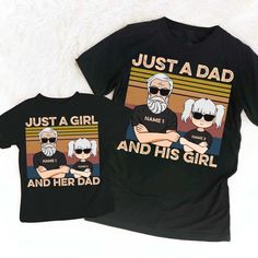 Couple Daddy And Daughter Funny Custom Print T-shirt For Father's Day, Funny Personalized T-shirt For Father's Day, Customizable Father's Day Crew Neck T-shirt, Father's Day Unisex Graphic T-shirt, Father's Day Customizable Graphic T-shirt, Customizable T-shirt For Father's Day, Customizable Crew Neck T-shirt For Father's Day, Father's Day Customizable Graphic Tee, Father's Day Graphic Print T-shirt