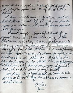 an old handwritten letter with writing on it