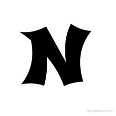 the letter n in black on a white background