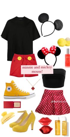 minnie mouse and mickey mouse costume with accessories for halloween or any other time of the year