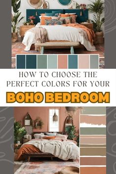 an image of a bedroom with different colors