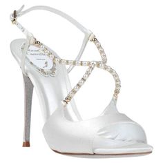 New Rene Caovilla White Satin Embellished Sandals Designer size 36.5 - US 6.5 White Satin, Crossover Strap Front with White Pearl-like and Crystals, Adjustable Buckle Closure. White Leather Insole, Signature Glitter Sole, Heel Height - 4 inches. Made in Italy. New with box. Listing code: 12254580206958 Designer White Embellished Sandals, Elegant Closed Toe Sandals For Galas, White Embellished Sandals For Gala, Elegant Crystal Embellished Round Toe Sandals, Elegant Embellished White Sandals, Elegant White Sandals For Gala, Elegant Embellished Sandals For Galas, White Embellished Sandals For Formal Occasions, Formal White Embellished Sandals