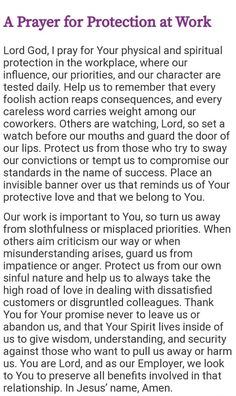 a prayer for protection at work