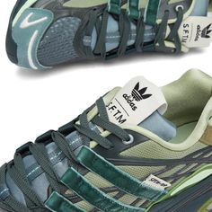 Adidas X Sftm Adistar Cushion Sneaker - Shadow Green/collegiate Green/bold Onix | Editorialist Adidas Golf Shoes, Handwritten Logo, Adidas Sneakers Women, Green Sneakers, Adidas Golf, Adidas Outfit, Black Friday Promotions, Sporty And Rich, Adidas X