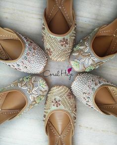 Mojri Jutti, Nagra Jutti, Pakistani Shoes, Floral Flat Shoes, Anklets Indian