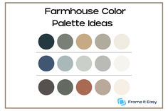 Farmhouse Color Palette Ideas Farmhouse Color Palette, Farmhouse Color, Decor Modern Farmhouse, Color Palette Ideas, Farm House Colors, Palette Ideas, Free Artwork