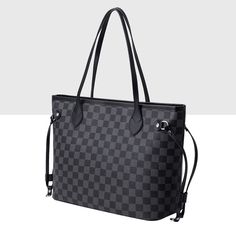 Bags Black, Cute Bags, Large Tote Bag, Louis Vuitton Bag Neverfull, Black Tote Bag, Leather Fabric, Large Tote, The Soul, Louis Vuitton Damier