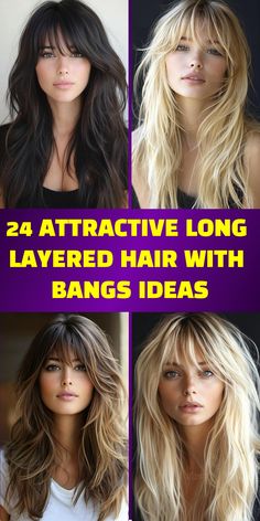 Discover 24 creative long layered hair with bangs ideas to refresh your style! From sleek layers to textured bangs, these hairstyles offer a fresh approach to classic looks. Find inspiration to update your hair and achieve a trendy, modern appearance. Bangs For Long Hair Oval Face, Long Bangs With Straight Hair, Long Hair Bangs Square Face, Long Layered Hair Side Bangs, Long Hair With Front Bangs, Long Choppy Bangs, Hairstyles To Grow Out Bangs, Medium Length Hair With Long Bangs, Long Layer Hairstyles