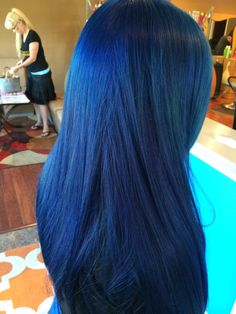 Blue Hair Straight, Blue Straight Hair, Midnight Blue Hair Color, Deep Blue Hair, Royal Blue Hair, Bright Blue Hair, Navy Blue Hair, Dark Blue Hair, Dyed Hair Inspiration