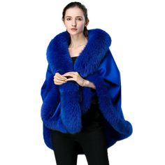 Description Commodity: Women Real Cashmere Cape Poncho True Fox Fur Trim All Cloak Stole Coat For Party Material:10%Cashmere+90%Wool+Real Best Fox Fur Trim; Size:The maximum length:85 cm(From top of the collar to bottom of cape);        The minimum length:80cm( From bottom of the collar to bottom of cape );        Fox Fur Collar Width:16cm;        Bottom Fox Fur Width:10cm Size error 1-3cm Color: See the picture Friendship reminder:  1.The Cape Is made of Real 90% Wool and 10% Cashmere. All Arou Cashmere Cape, Cashmere Poncho, Party Dinner, Poncho Cape, Fox Fur, Fur Collar, Fur Collars, Ladies Party, Cloak