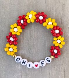 Multicolor Team Spirit Bracelets As Gift, Multicolor Team Spirit Bracelets For Gift, Kansas City Chiefs Bracelets, Swifty Bracelets, Inspired Bracelets, Football Bracelet, Kansas City Football, Got Game, Kc Chiefs