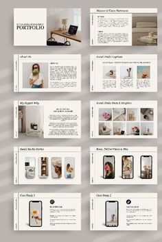 an image of a website page with different layouts and images on the front, back and