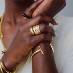 Inspired by soft lines and curvaceous shapes in a sophisticated silhouette, the Wingu Stacking Rings make an impactful statement, effortlessly. Handcrafted by artisans in Kenya from ethically-sourced cow horn and 24k gold plated brass using traditional techniques. This item is made from natural materials meaning it is one-of-a-kind and color may vary. Handcrafted in brass and ethically sourced horn by artisans in Kenya. Gold products are 24k gold plated brass and match our brass style in color a Manifesting Vision Board, Innovation And Entrepreneurship, Brass Rings, Cow Horns, Organic Forms, Unique Vases, Ring Stack, Fall Layers, Dope Jewelry