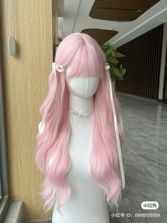 Pink Hime Haircut, Hair Doctor, Hair Inspiration Long, Dyed Blonde Hair, Dyed Hair Inspiration, Ribbon Hairstyle, Hairdos For Curly Hair