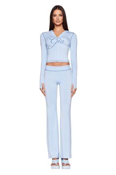 Blue Athleisure Sweatpants For Spring, Spring Blue Athleisure Sweatpants, Blue Athleisure Pants For Loungewear, Blue Fitted Athleisure Sweatpants, Fitted Blue Sweatpants For Athleisure, Fitted Athleisure Blue Sweatpants, Light Blue Sporty Loungewear Pants, Blue Fitted Bottoms For Loungewear, Fitted Blue Loungewear Bottoms