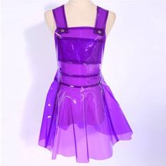 PVC Neon Colored Overall Dress Rave Fits, Sequin Prom Dress, Neon Color, Evening Party Dress, Overall Dress, Character Outfits, Purple Dress, Pretty Dresses, Dress Collection