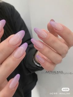 Milky Nails, Cute Gel Nails, Dream Nails, Pretty Acrylic Nails, Purple Nails