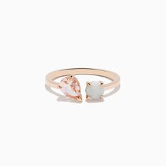 Aurora 14K Rose Gold Opal and Morganite Toi Et Moi Ring Rose Stone, Effy Jewelry, Jewelry Stand, Morganite, Gold Rose, Aurora, Gold Metal, Opal, Jewelry Design