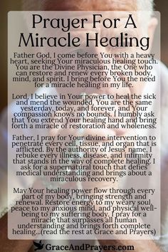 a man with his hands on his face and the words prayer for a miracle healing