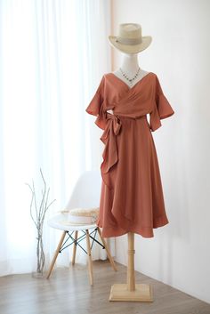 Rustic Orange Bridesmaid dress Copper Rustic Orange Copper | Etsy Rustic Orange Bridesmaid, Rustic Orange Dress, Copper Bridesmaid Dress, Bridesmaid Dress Midi, Copper Bridesmaid, Orange Bridesmaid Dress, Cocktail Wedding Guest Dress, Copper Bridesmaid Dresses, Bridesmaid Dresses Midi