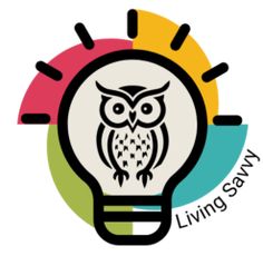 an owl is sitting on top of a light bulb with the words living saw above it