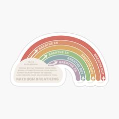 Breathe deeply and trace the rainbow! Return to calm, reduce anxiety and manage overwhelm #redbubble #stickershop #rainbow Deep Breathing, Breathing Techniques, Breath In Breath Out, Coloring Stickers, Eye Catching Colors, Sticker Shop, The Rainbow, Sticker Design, Vinyl Decal Stickers