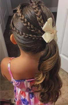 Girl Hairdos, Easy Hairstyles For Kids, Hairstyles Prom, Fancy Hairstyles, Hairdo For Long Hair, Hairstyles Easy