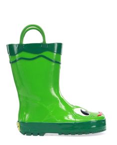 Kids Fritz Frog Rain Boot - Green Green Waterproof Boots For Rainy Season, Waterproof Green Boots For Rainy Season, Casual Green Boots For Rainy Season, Green Boots For Rainy Outdoor Season, Green Boots For Outdoor Rainy Season, Green Rainy Season Outdoor Boots, Green Outdoor Boots For Rainy Season, Green Boots For Rainy Season, Green Rain Boots For Rainy Season