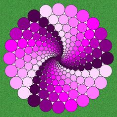 an image of a purple and white object in the middle of a circular pattern on green background