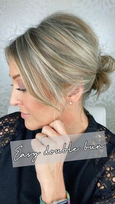 Short Hair Updo Easy, Ashley Erickson, Fine Hair Updo, Messy Bun For Short Hair, Thin Hair Updo, Easy Updos For Medium Hair, Short Hair Up, Short Hairstyles Fine, Short Hair Bun