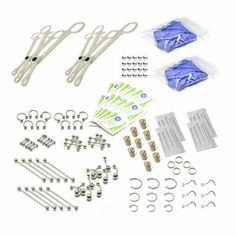 160 Parts professional piercing kit Surgical Steel Jewelry ,Piercing Corks ,needles ,Gloves ,Disposable Tools & Alcohol Pads Piercing kit includes:  2 Sterilized Septum Piercing Forceps 2 Sterilized Slotted Forceps 20 Alcohol Pads 20 Sterilized Needles (14G, 16G & 18G) 10 Needle Corks 20 Replacement Beads - 14G 16G 3MM/4MM 6 Pairs of Gloves 10 Circular Barbell / Horseshoe Rings - 14/16G 10/8MM 10 Labret Stud - 16G 8MM/6MM 10 Tongue Rings - 14G 16MM 10 Industrial Barbell - 14G 38mm 10 Belly Rings With CZ Gem Bottom - 14G 10MM 10 Curved Barbell - 18G 8mm 5 Seamless Hoop Ring - (14G) 10mm 9 Nose Hoop Rings - (20G/18G) 10mm,8mm,6mm  6 Nose Screw with CZ Gem - (20/18G) 6mm All The Body Jewelry is Surgical Steel Horseshoe Rings, Alcohol Pads, Piercing Kit, Nose Screw, Circular Barbell, Jewelry Piercing, Horseshoe Ring, Labret Studs, Industrial Barbell