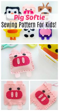 the sewing pattern for this pig softie is easy to sew