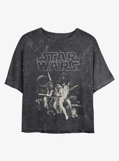 Lightweight 100% combed ring spun cottonWash cold; dry lowImportedListed in junior sizes Star Wars Crop Top, Funny Star Wars Shirts, Cutesy Outfit, Outfit Pieces, Star Wars Shirt, Star Wars Galaxy, Star Wars Outfits, Star Wars Women, Her Universe