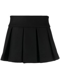 Patou Pleated A-line Skirt - Farfetch Farfetch Skirt, Skirt Png, Corset Fashion Outfits, Black Pleated Mini Skirt, Box Pleat Skirt, Corset Fashion, Black Pleated Skirt, Aline Skirt, Airport Fashion