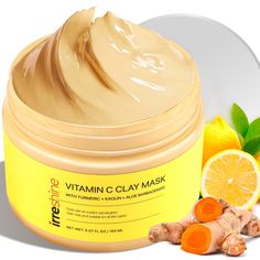 PRICES MAY VARY. Revitalize Your Skin with a Clay Mask for Face: Experience the rejuvenating benefits of our turmeric face mask & clay face mask, specially formulated to nourish and purify your skin. Our vitamin C clay mask is designed to brighten your complexion, leaving you with a healthy and radiant glow. The clay mask for face is enriched with natural ingredients, including turmeric, known for its antioxidant properties. Say goodbye to dull skin and hello to a refreshed look. The Ultimate Cl Face Mask Clay, Vitamin C Face Mask, Face Clay, Mask For Face, Turmeric Vitamins, Turmeric Face, Turmeric Face Mask, Clay Face Mask, Face Pack