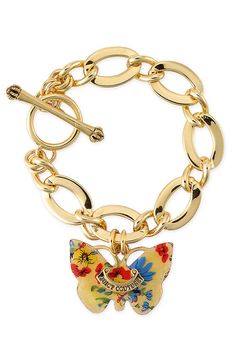 Juicy Couture Butterfly Drop Bracelet Good Kiss, The Bling Ring, New Bracelet, Gucci Purses, Wrist Candy, Food Kids