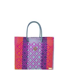 Embrace the artistry and sustainable craftsmanship of Mexico's native artists with Lola's Bag. Handmade by skilled artisans from the Southeast of Mexico, these exquisite bags are more than just accessories; they are a testament to culture, creativity, and eco-conscious living. Lola's Bag is a symbol of sustainability. Each bag is meticulously handwoven from recycled plastic, reducing environmental impact and contributing to a greener world. Elevate your style with the distinctive touch of a sterling silver or gold-plated signature flower and Lola's Bag logo plate. These exquisite embellishments add an element of sophistication and uniqueness to every bag. Designed for everyday practicality, these bags are waterproof, ensuring your belongings stay safe and dry even in unpredictable weather. Colorful Tote Bags, Bag Logo, April Birthstone Jewelry, Bags Logo, Pearl Jewellery Earrings, Bag Handmade, Fine Jewelry Gift, Small Accessories