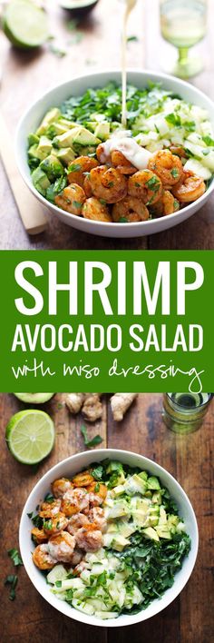 shrimp and avocado salad with lime dressing